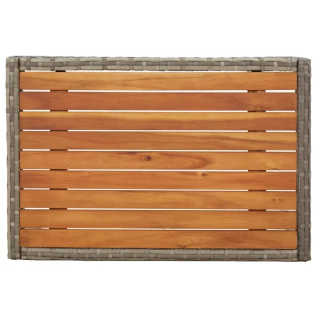 Ensemble à manger jardin 4pcs et coussins Gris Résine tressée