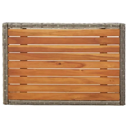 Ensemble à manger jardin 4pcs et coussins Gris Résine tressée