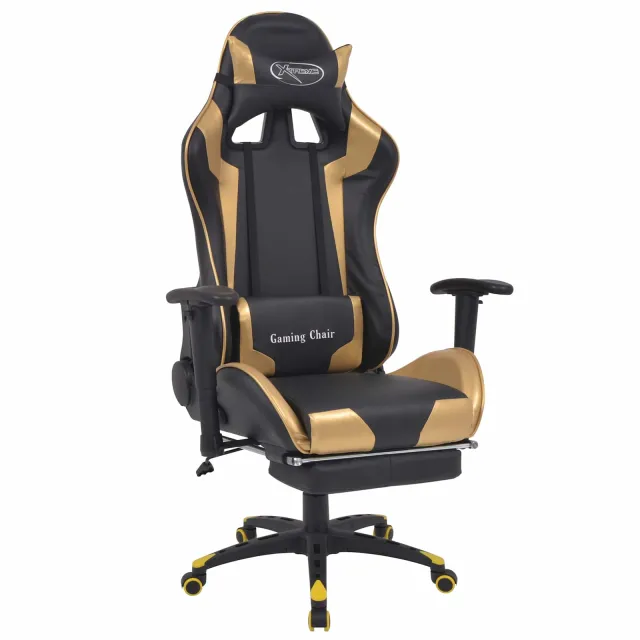 Chaise de Gaming Doré 70 x 71 x 136 cm Simili cuir