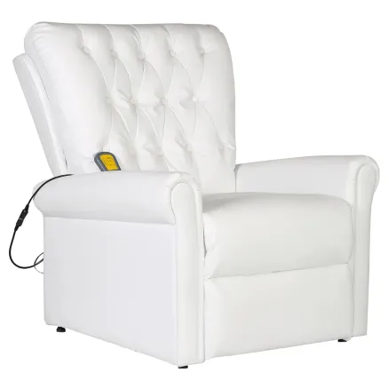 Chaise de massage électrique Blanc crème 78 x 148 x 71 cm