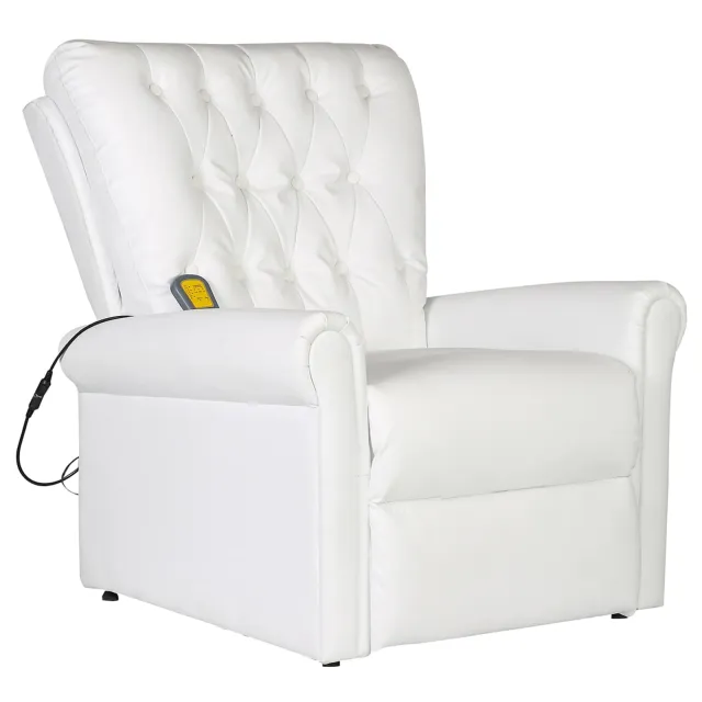 Chaise de massage électrique Blanc crème 78 x 148 x 71 cm