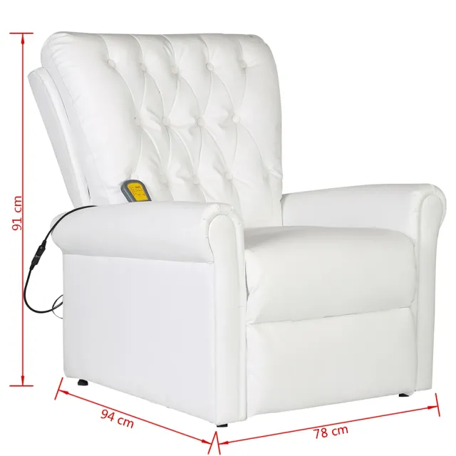 Chaise de massage électrique Blanc crème 78 x 148 x 71 cm