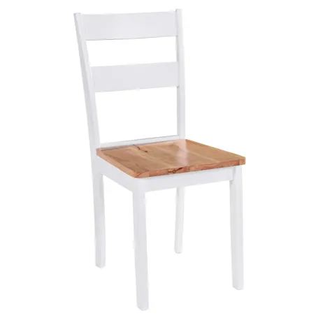 Chaises à manger lot de 2 blanc bois hévéa massif