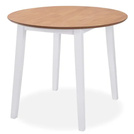 Ensemble de salle à manger 3 pcs MDF et hévéa Blanc 2