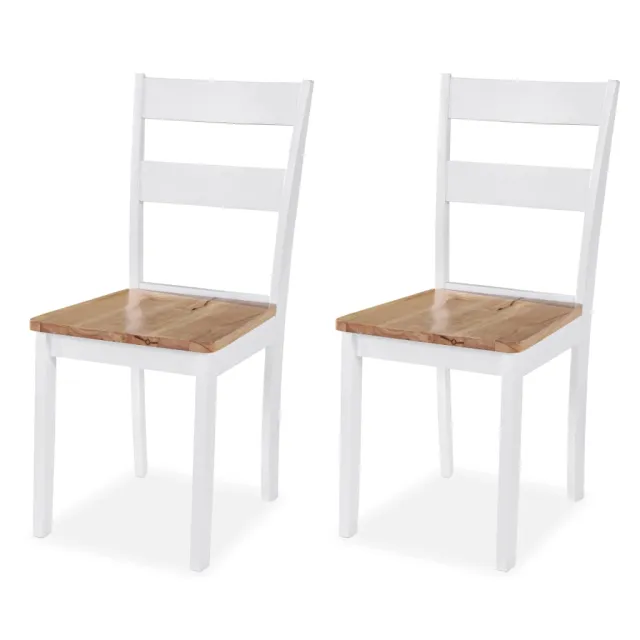 Ensemble de salle à manger 3 pcs MDF et hévéa Blanc