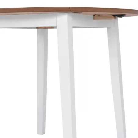 Ensemble de salle à manger 3 pcs MDF et hévéa Blanc