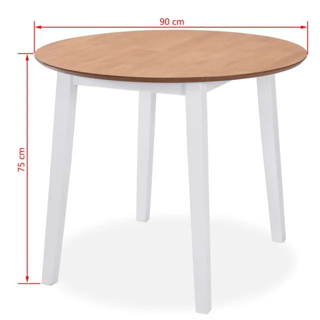 Ensemble de salle à manger 3 pcs MDF et hévéa Blanc