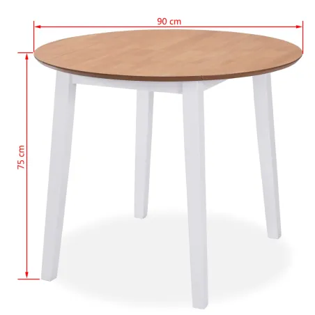 Ensemble de salle à manger 3 pcs MDF et hévéa Blanc