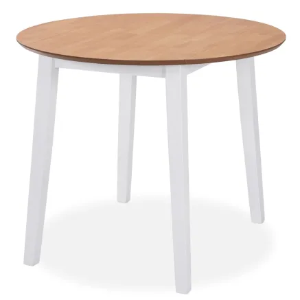 Ensemble de salle à manger 5 pcs MDF et hévéa Blanc 2