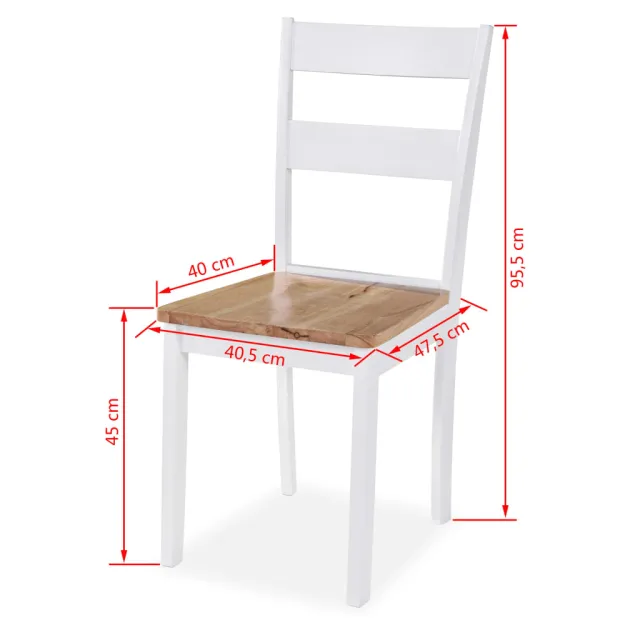 Ensemble de salle à manger 5 pcs MDF et hévéa Blanc