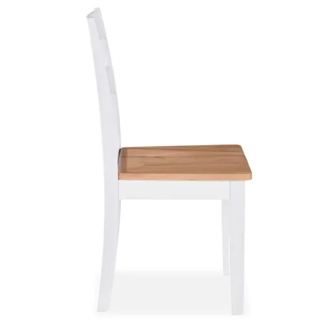 Chaises à manger lot de 6 blanc bois d'hévéa massif