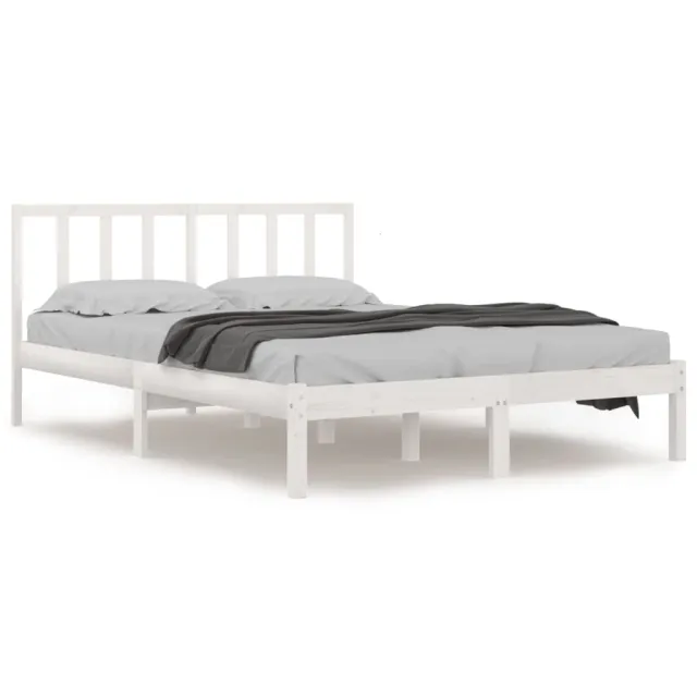 Cadre de lit sans matelas blanc bois de pin massif 120x190 cm