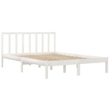 Cadre de lit sans matelas blanc bois de pin massif 120x190 cm