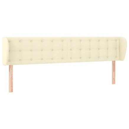 Tête de lit avec oreilles Crème 163x23x78/88 cm Similicuir 2