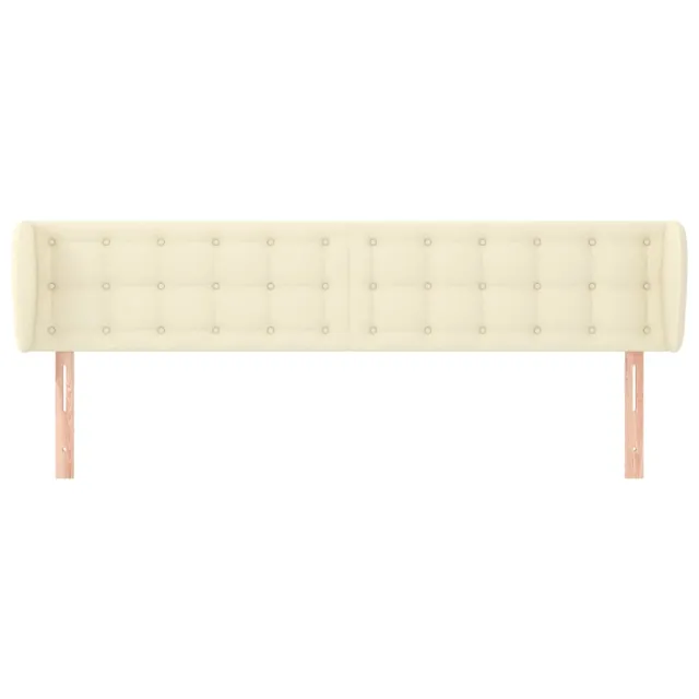 Tête de lit avec oreilles Crème 163x23x78/88 cm Similicuir