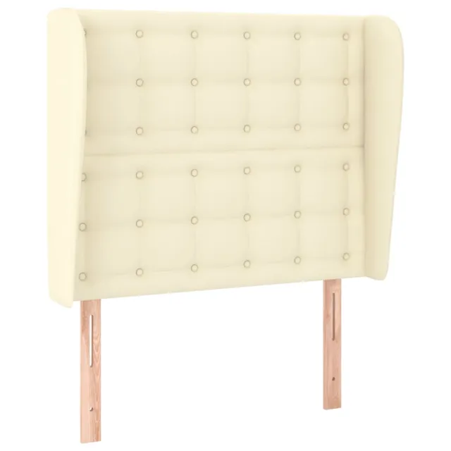 Tête de lit avec oreilles Crème 83x23x118/128 cm Similicuir
