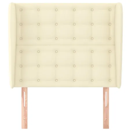 Tête de lit avec oreilles Crème 83x23x118/128 cm Similicuir
