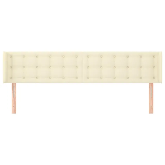 Tête de lit avec oreilles Crème 163x16x78/88 cm Similicuir