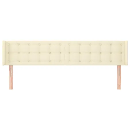 Tête de lit avec oreilles Crème 163x16x78/88 cm Similicuir
