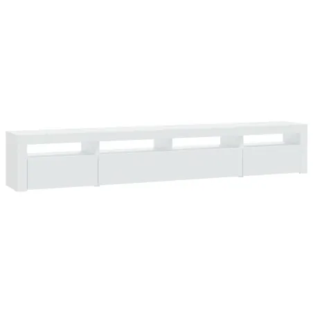 Meuble TV avec lumières LED Blanc 240x35x40 cm