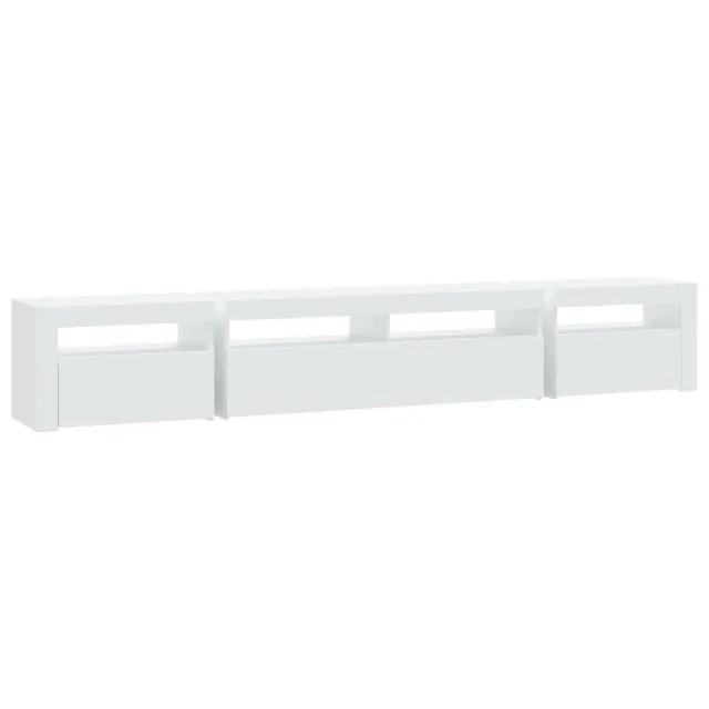 Meuble TV avec lumières LED Blanc 240x35x40 cm