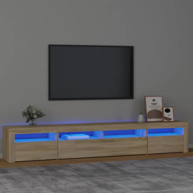 Meuble TV avec lumières LED Chêne sonoma 240x35x40 cm
