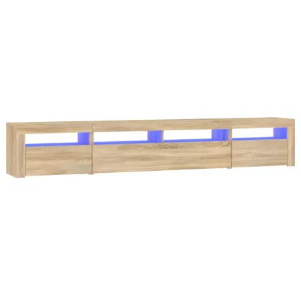 Meuble TV avec lumières LED Chêne sonoma 240x35x40 cm 2