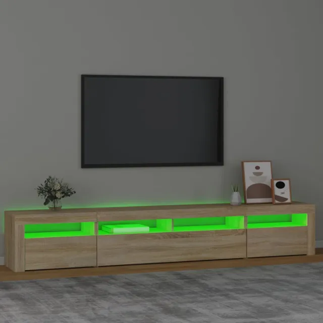 Meuble TV avec lumières LED Chêne sonoma 240x35x40 cm
