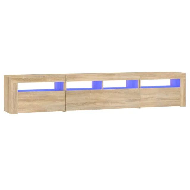 Meuble TV avec lumières LED Chêne sonoma 210x35x40 cm