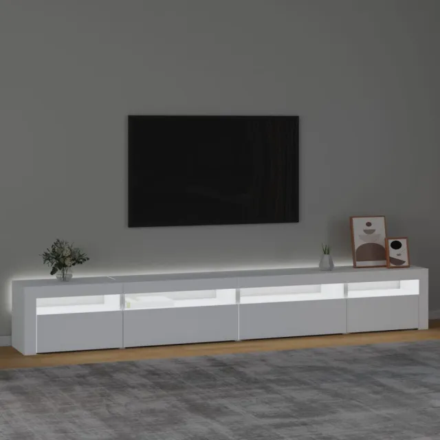 Meuble TV avec lumières LED Blanc 270x35x40 cm