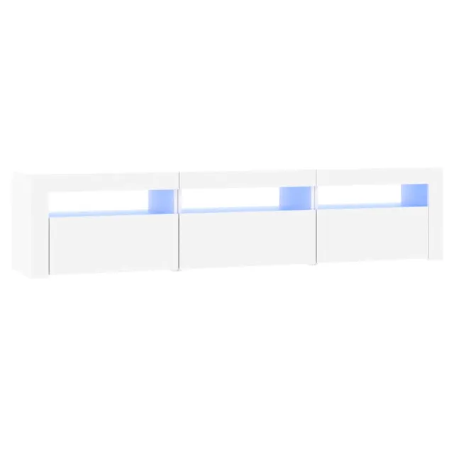 Meuble TV avec lumières LED Blanc 180x35x40 cm