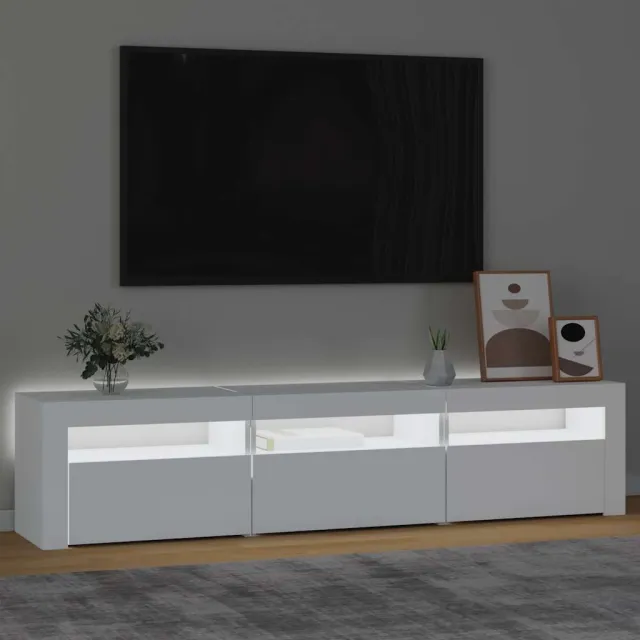 Meuble TV avec lumières LED Blanc 180x35x40 cm