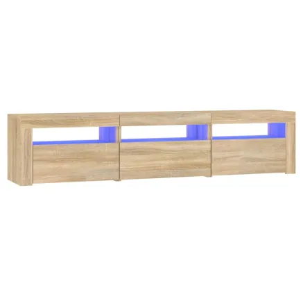 Meuble TV avec lumières LED Chêne sonoma 180x35x40 cm 2