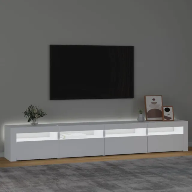 Meuble TV avec lumières LED Blanc 240x35x40 cm