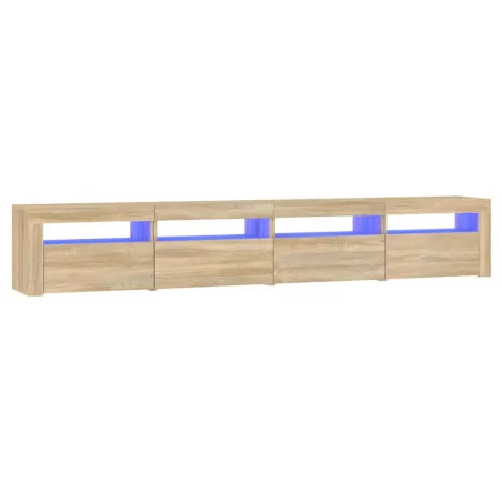 Meuble TV avec lumières LED Chêne sonoma 240x35x40 cm