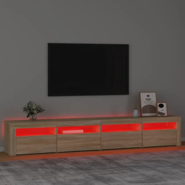 Meuble TV avec lumières LED Chêne sonoma 240x35x40 cm