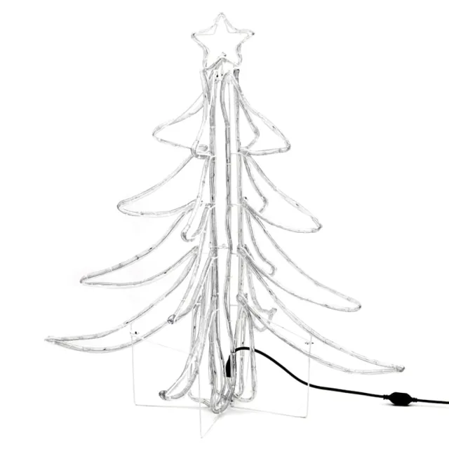 Arbres de Noël pliables avec LED 3 pcs Blanc chaud 87x87x93 cm