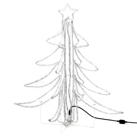 Arbres de Noël pliables avec LED 3 pcs Blanc chaud 87x87x93 cm