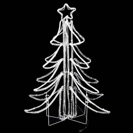 Arbres de Noël pliables avec LED 3 pcs Blanc chaud 87x87x93 cm
