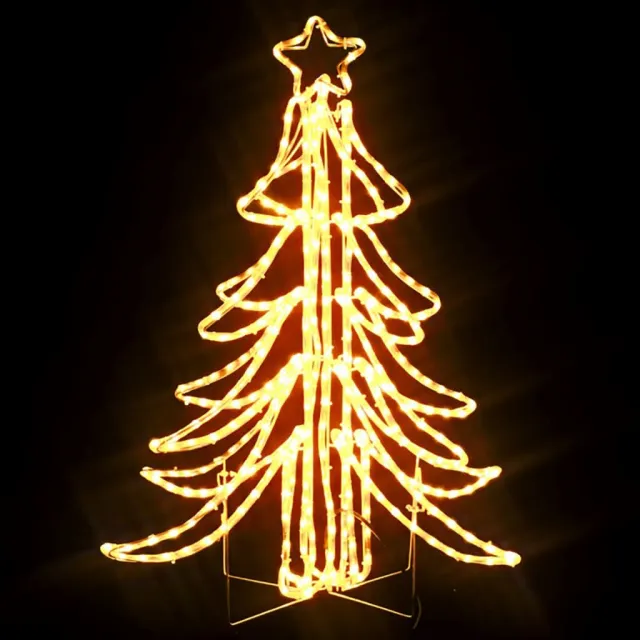 Arbres de Noël pliables avec LED 3 pcs Blanc chaud 87x87x93 cm