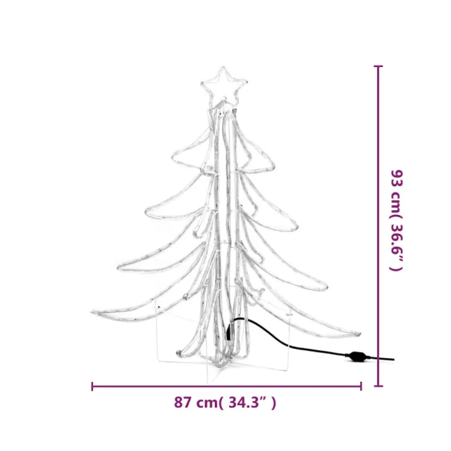 Arbres de Noël pliables avec LED 3 pcs Blanc chaud 87x87x93 cm