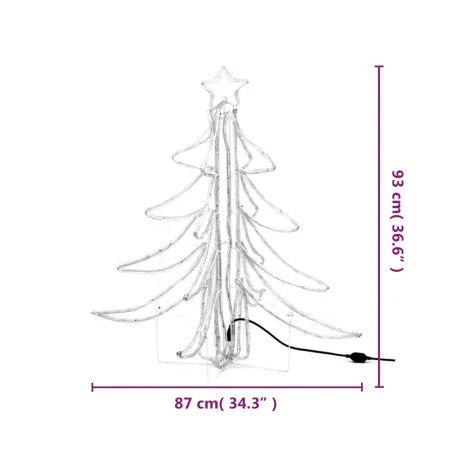 Arbres de Noël pliables avec LED 3 pcs Blanc chaud 87x87x93 cm