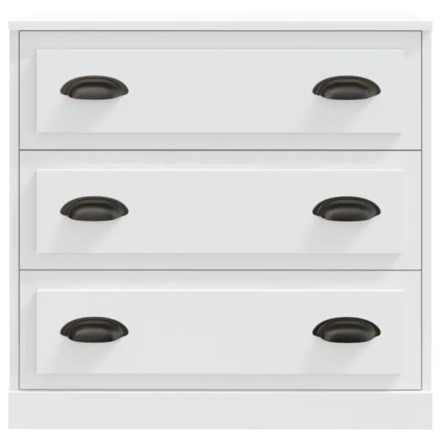 Buffets 2 pcs blanc bois d'ingénierie