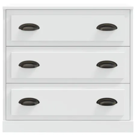 Buffets 2 pcs blanc bois d'ingénierie