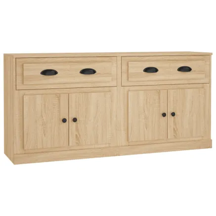 Buffets 2 pcs chêne sonoma bois d'ingénierie 2