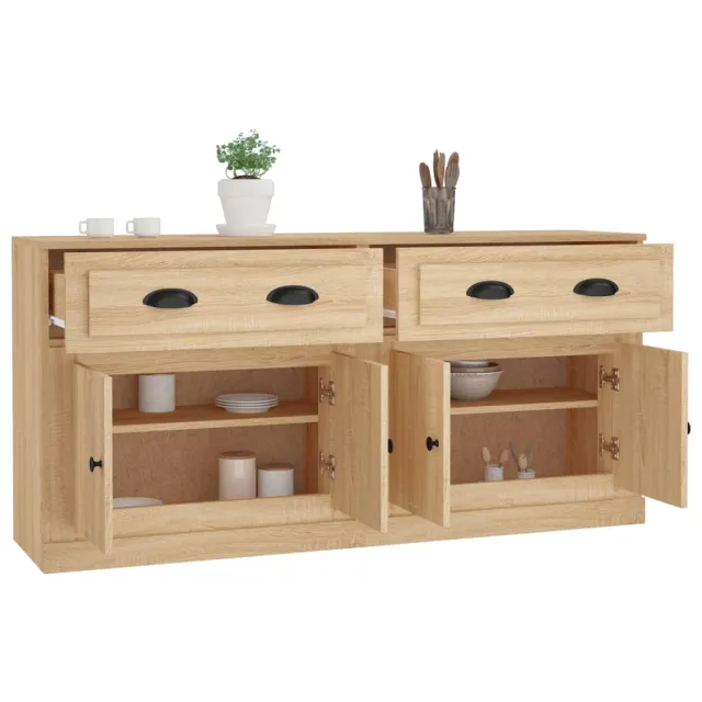 Buffets 2 pcs chêne sonoma bois d'ingénierie