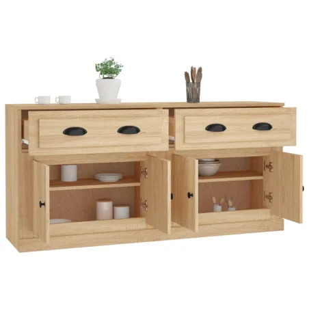 Buffets 2 pcs chêne sonoma bois d'ingénierie