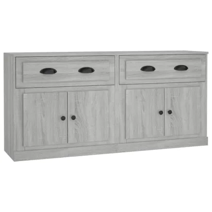 Buffets 2 pcs sonoma gris bois d'ingénierie 2