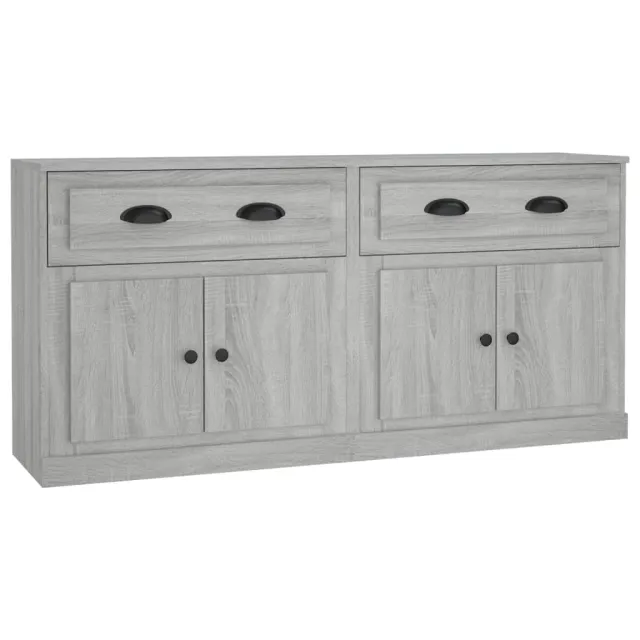 Buffets 2 pcs sonoma gris bois d'ingénierie