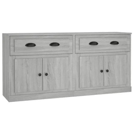 Buffets 2 pcs sonoma gris bois d'ingénierie